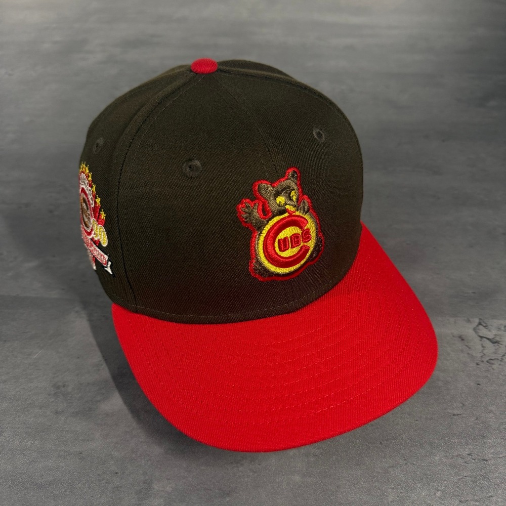 Hat Club Chicago Cubs New Era Cap 7 1/8 Brown Red Gold UV Cooperstown Throwback